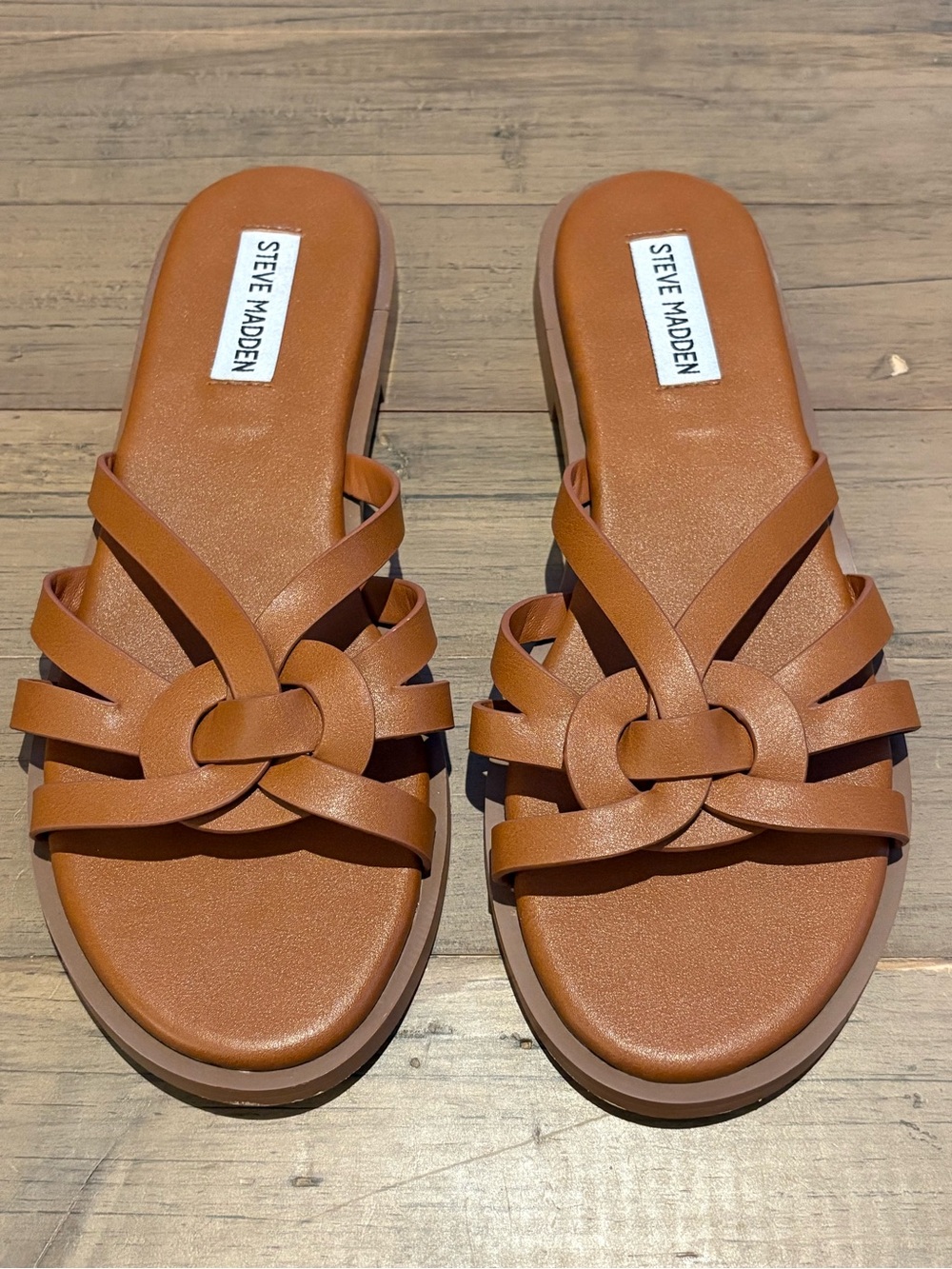 Steve Madden Women's Tan Braided Slide Sandals